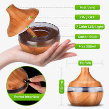 Load image into Gallery viewer, Aroma Humidifier Essential Oil Diffuser Aromatherapy Purifier (Mahogany-Oval)