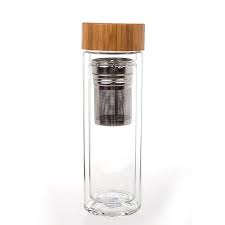 Double Wall Glass Tumbler - Glass Tea Tumbler with Infuser