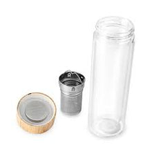 Load image into Gallery viewer, Double Wall Glass Tea Tumbler with Infuser & Strainer